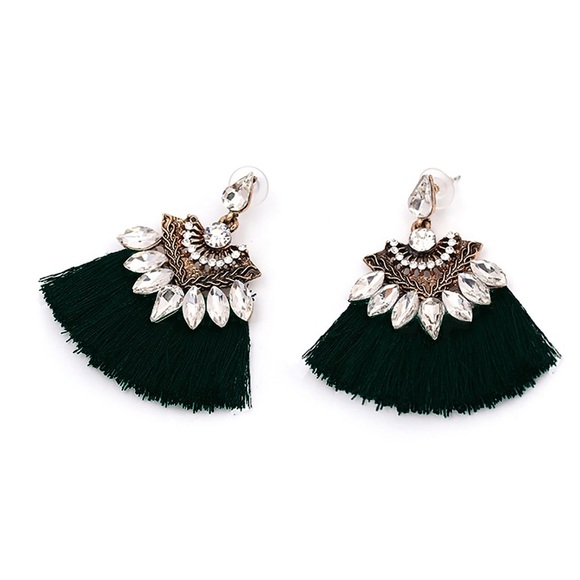 Amazing Black Boho Tassels Earrings NWT - Picture 3 of 4